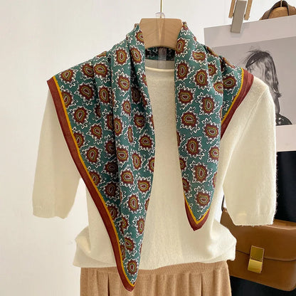 Printet Firkantet Tørklæde til Kvinder