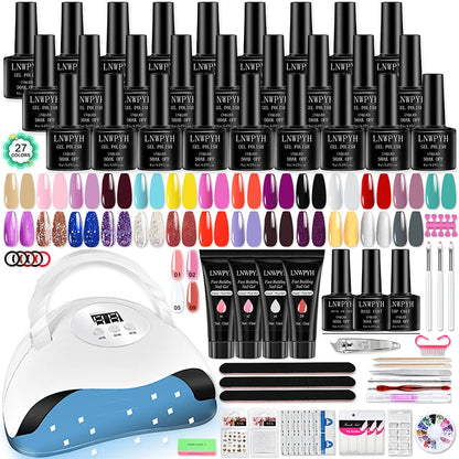 Gel Neglelak Sæt med LED-lampe – 27 Farver Manicure Sæt