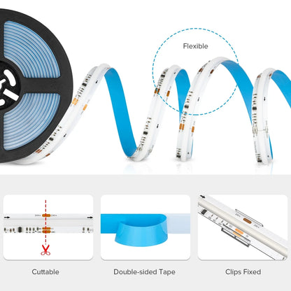 FCOB RGB LED Strip Lys