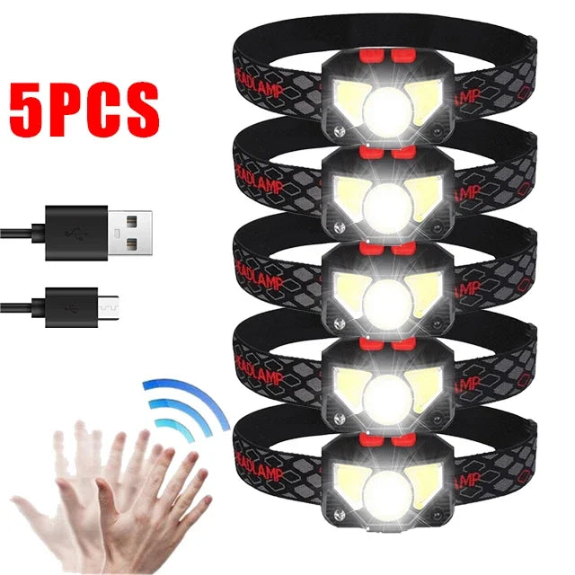 USB-Genopladelig Pandelampe med Bevægelsessensor