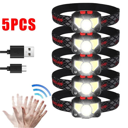 USB-Genopladelig Pandelampe med Bevægelsessensor