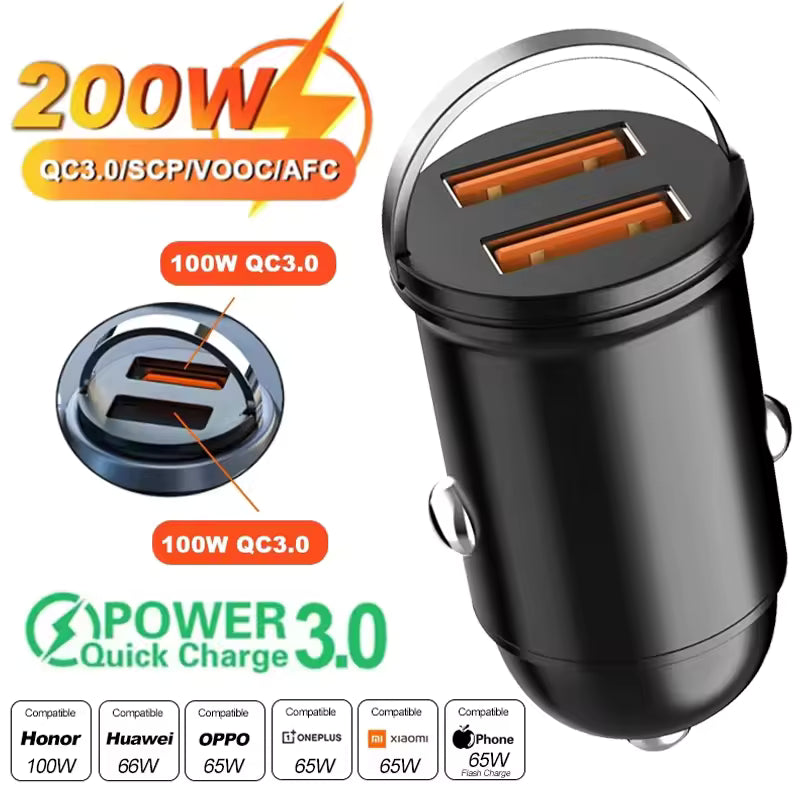100W/200W Hurtig USB Biloplader Type-C