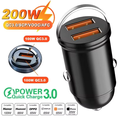 100W/200W Hurtig USB Biloplader Type-C