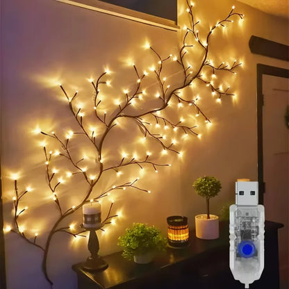 LED-Lyskæde med Pilegrene og 8 Lystilstande