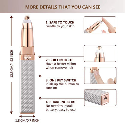 2-i-1 Elektrisk Bærbar og Smertefri Hårfjerner til Kvinder