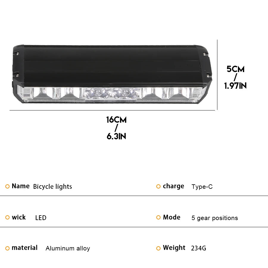USB Genopladelig LED Cykelforlygte