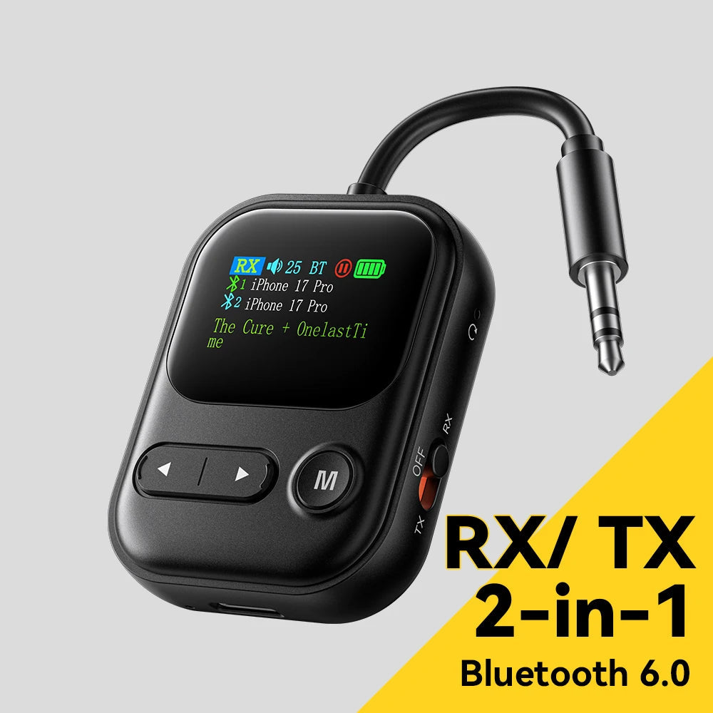Bluetooth 6.0 Lydsender og Modtager med Mikrofon