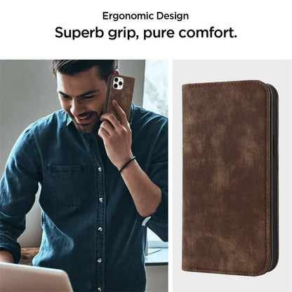 Magnetisk Læder Pung Cover til iPhone