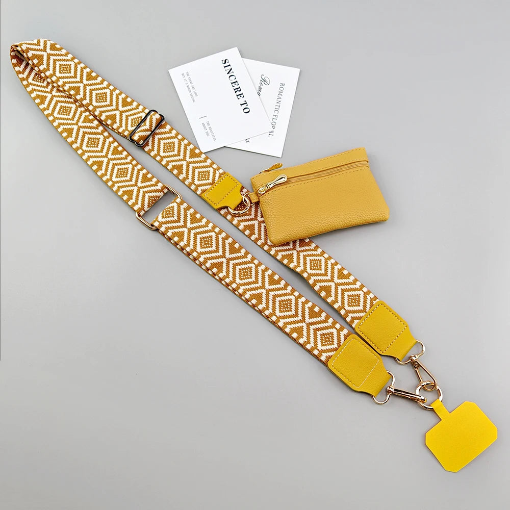 Justerbar Crossbody-Telefonrem med Pung