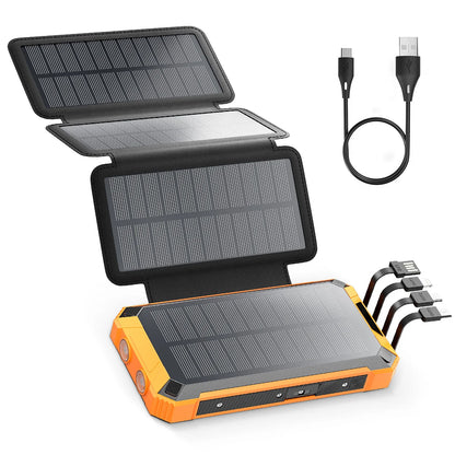 Foldbar Solcelle Powerbank til Camping og Udendørs Brug