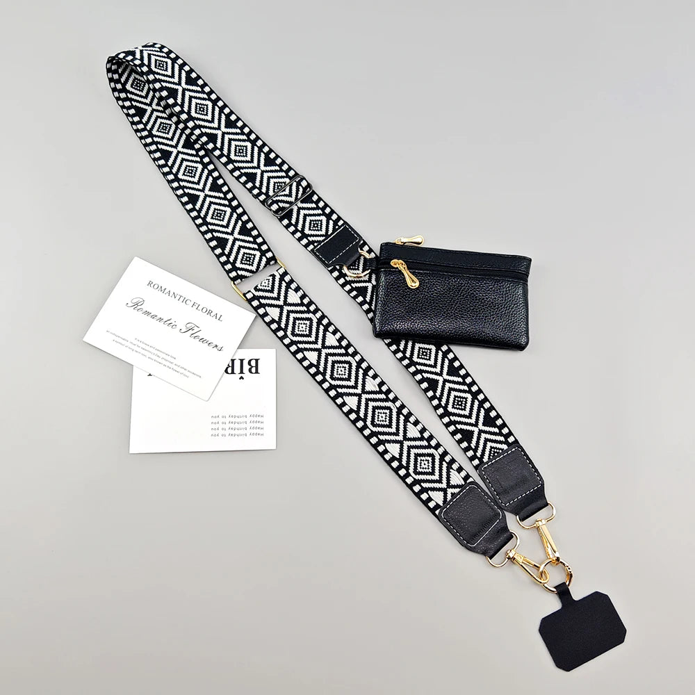 Justerbar Crossbody-Telefonrem med Pung