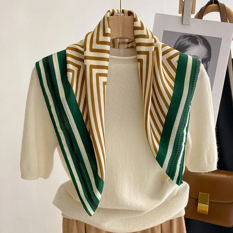 Printet Firkantet Tørklæde til Kvinder