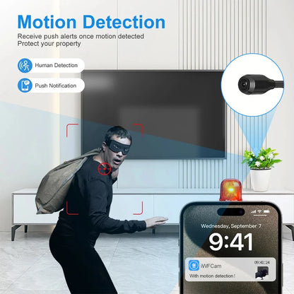 HD 1080P Mini WiFi-sikkerhedskamera med Persondetektion
