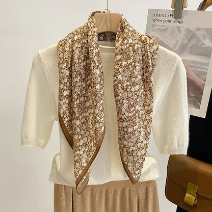 Printet Firkantet Tørklæde til Kvinder