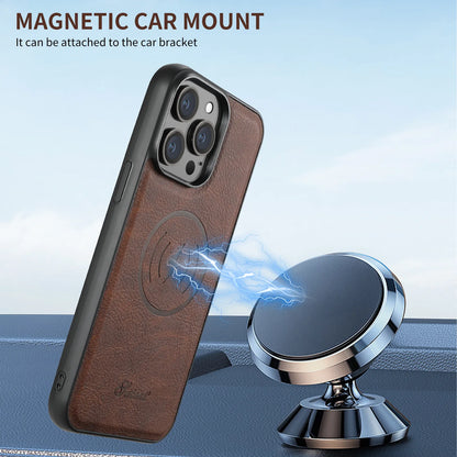 2-i-1 Læder Mobiltelefon Cover med MagSafe Kortholder til iPhone 12 og Nyere