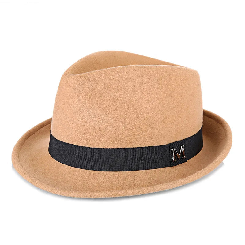 Herre Tyk Varm Vinter Fedora Hat