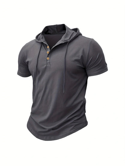 Herre Slim-Fit Hættetrøje Letvægt Sports T-Shirt