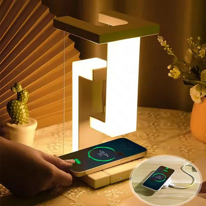 Flydende LED-lampe med Trådløs Oplader til Mobil