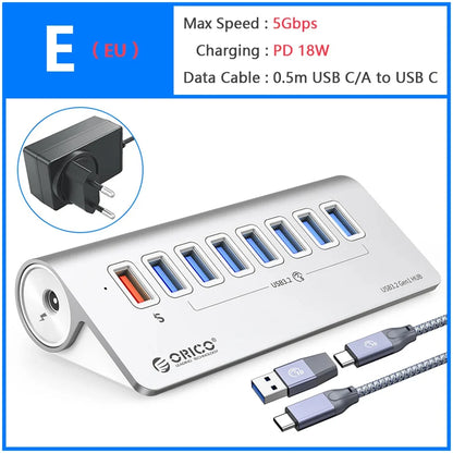 USB C Hub med PD60W Opladning og Flere Porte