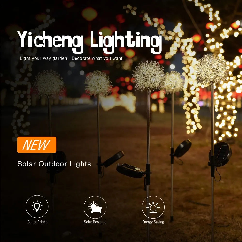 1 Eller 2 Stk. Solcelledrevet Mælkebøtte-Havelampe