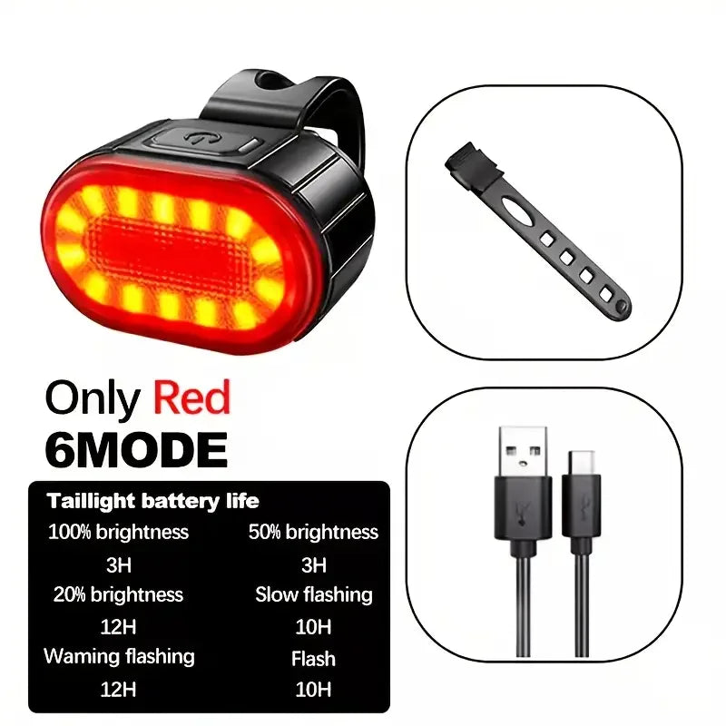 Type-C Genopladelig LED Cykellygte