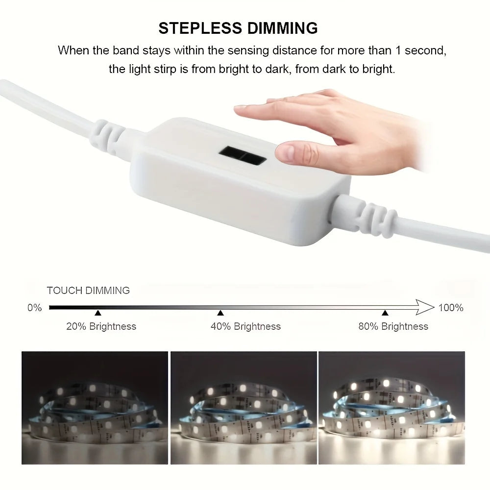 2m/3m/5m USB LED-Lysstrimmel med Bevægelsessensor