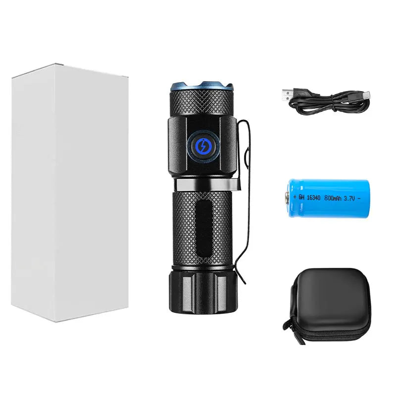Mini LED-Lommelygte USB Genopladelig med Magnet