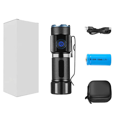 Mini LED-Lommelygte USB Genopladelig med Magnet