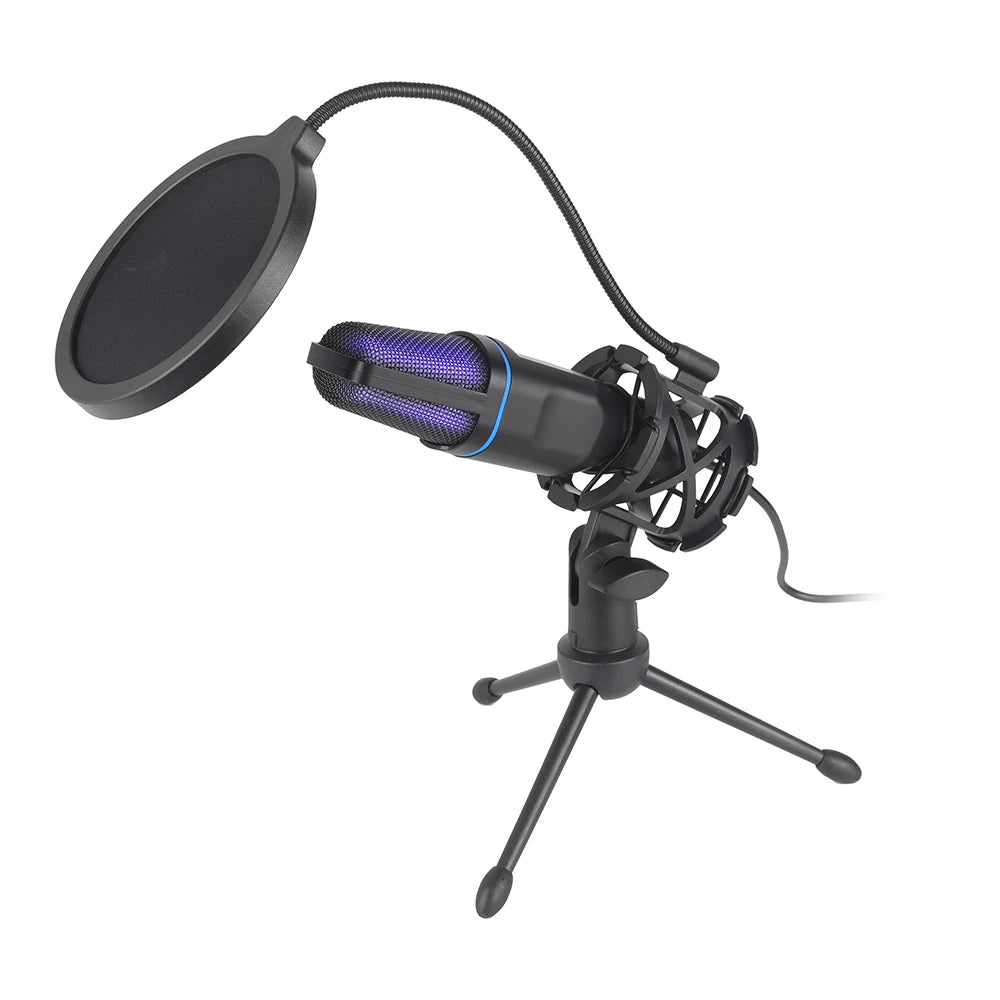 USB RGB Kondensatormikrofon til Gaming og Streaming