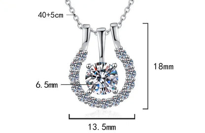 Sterlingsølv Hestesko Halskæde med Moissanit