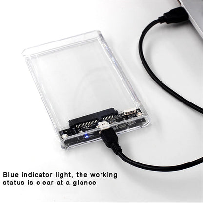 Gennemsigtigt 2,5” HDD SSD USB-C-Kabinet
