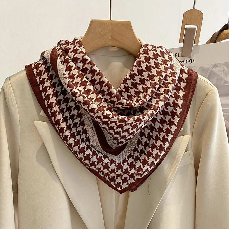 Printet Firkantet Tørklæde til Kvinder