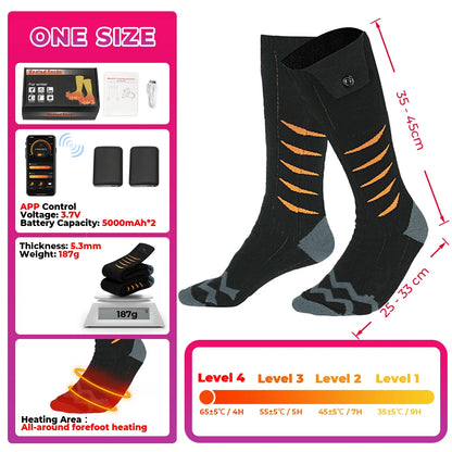 Genopladelige Varmestrømper til Vinter med Fjernbetjening