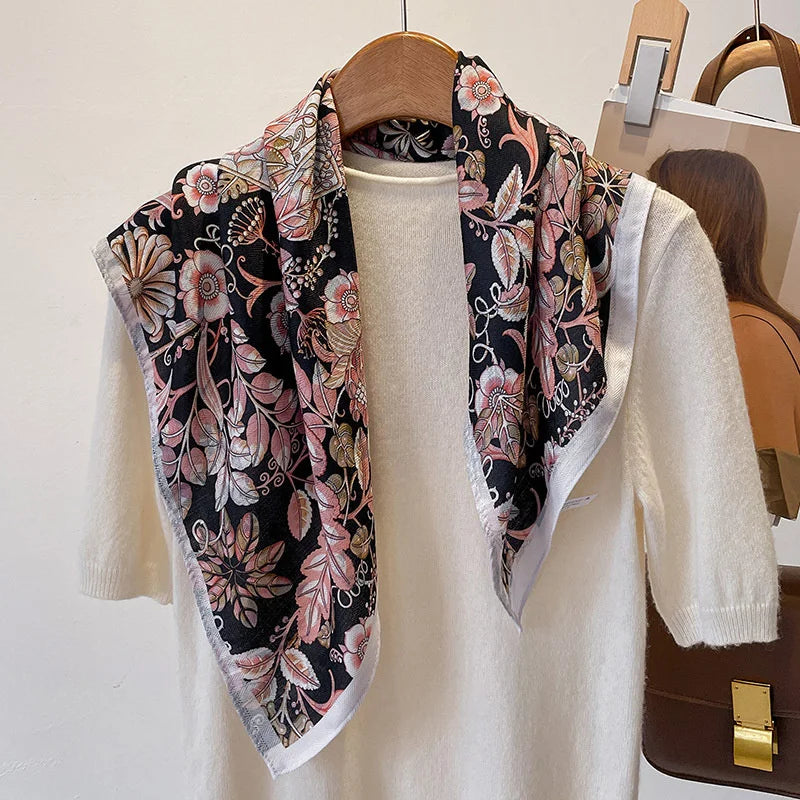 Printet Firkantet Tørklæde til Kvinder