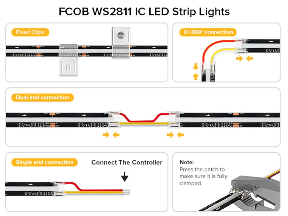 FCOB RGB LED Strip Lys