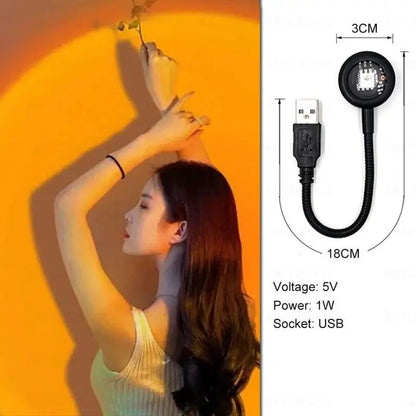 USB Solnedgang Regnbue LED Stemningsnatlys