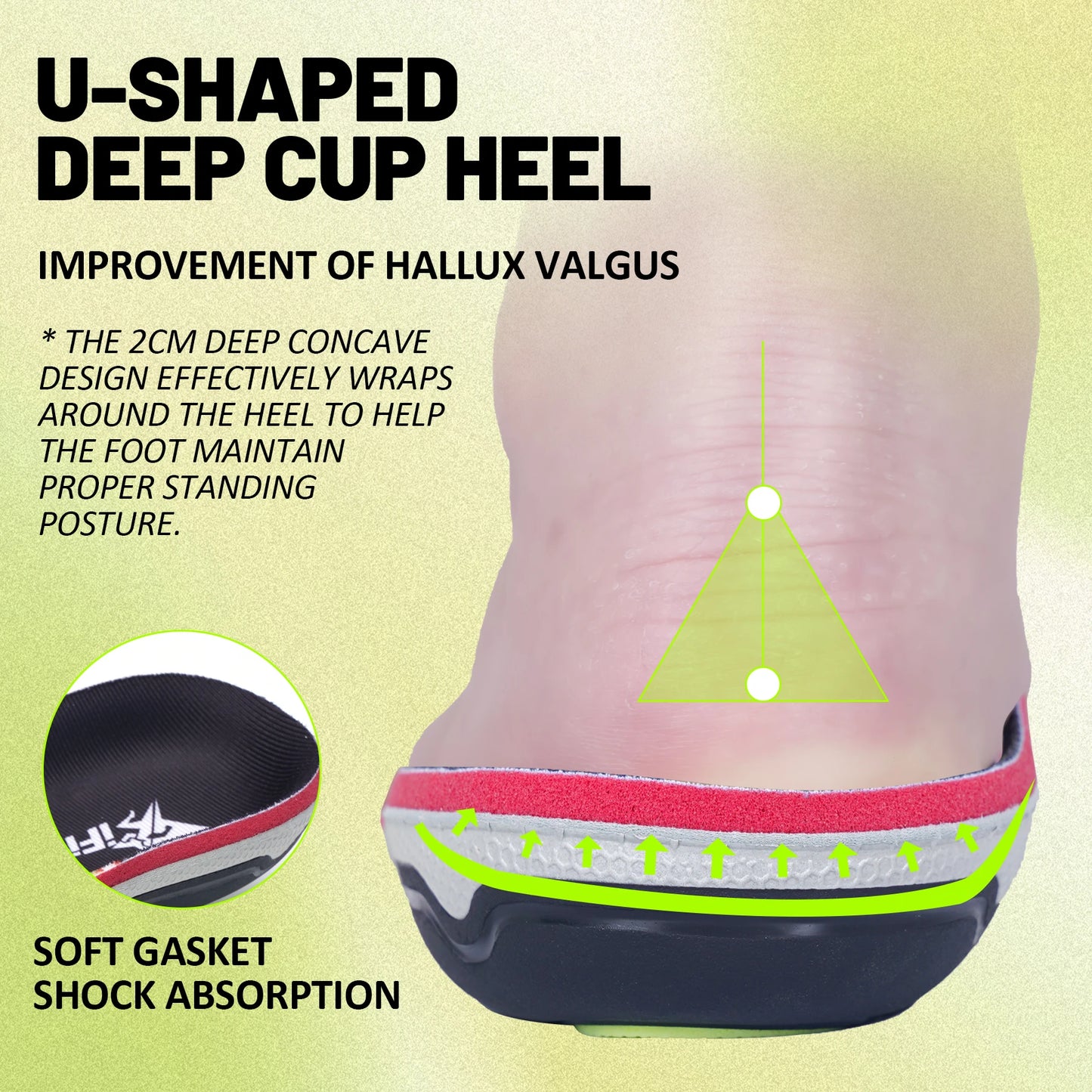 Ortopædiske Indlægssåler med Pladefodsstøtte mod Hælspore