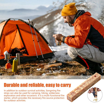 2‑pak Naturlige Optændingspinde af Fyrretræ til Camping