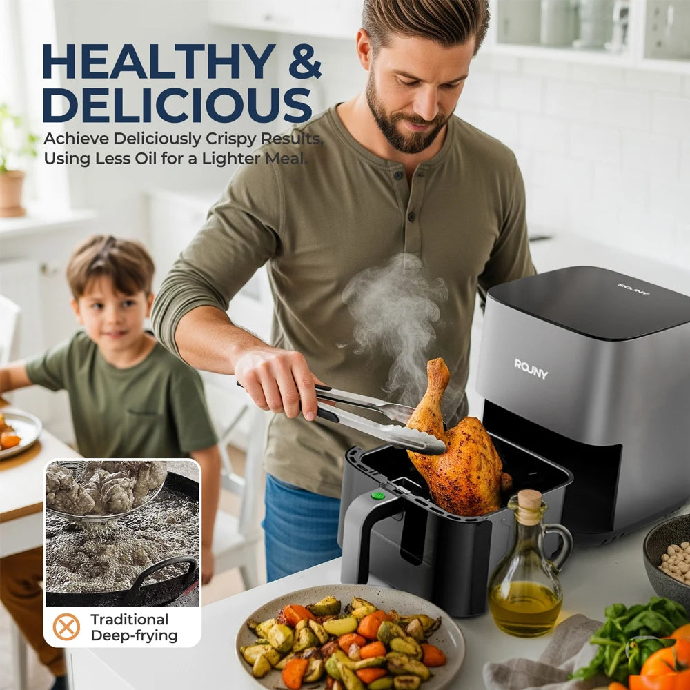 5L Airfryer med Touch-Betjening og Vindue