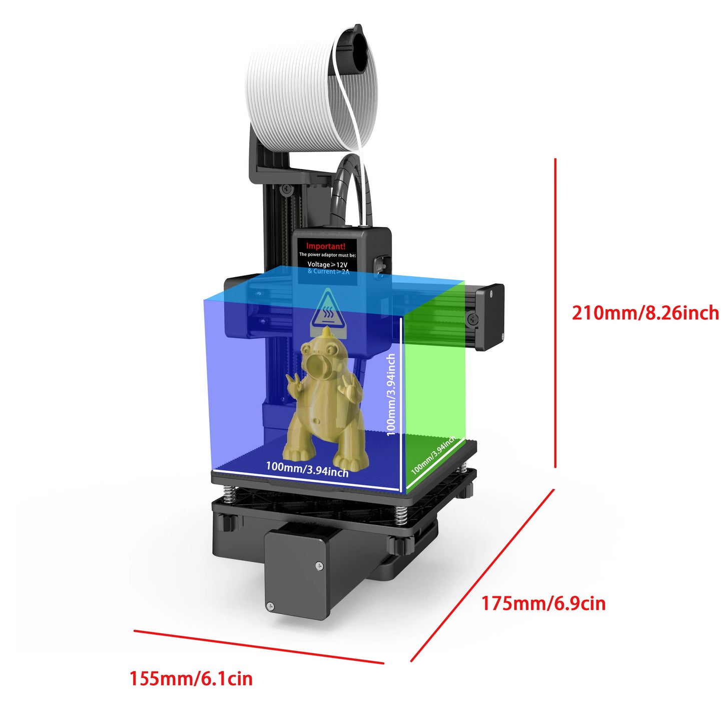 3D-Printer til Begyndere – Kompatibel med 1,75 mm PLA- og TPU-Filament