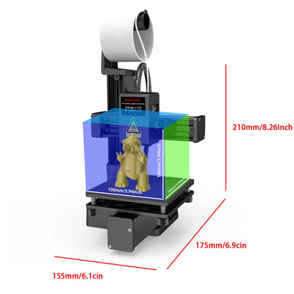3D-Printer til Begyndere – Kompatibel med 1,75 mm PLA- og TPU-Filament