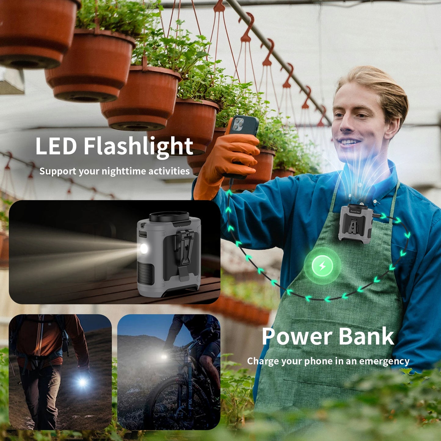 Udendørs Taljevifte med Powerbank