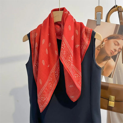 Printet Firkantet Tørklæde til Kvinder