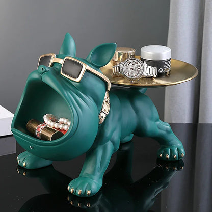 Bulldog Hund Statue Opbevaringsboks