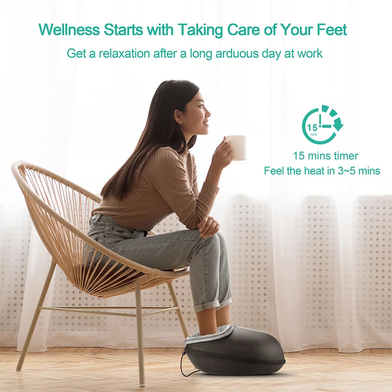 Shiatsu Elektrisk Fodmassager med Varme til Smertelindring