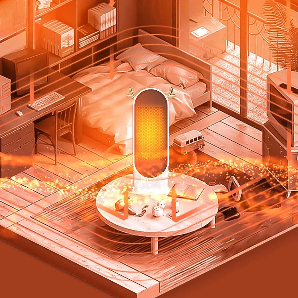 Bærbar 500W Skrivebords Elektrisk Varmer