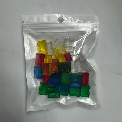 40 stk. Små Gennemsigtige 1x2 Byggeklodser Legetøj