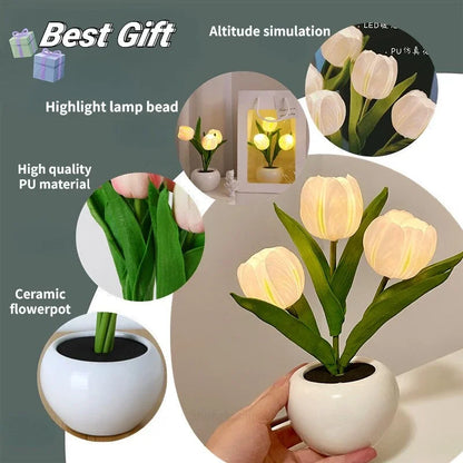 Dekorativ LED Tulipan Natlampe