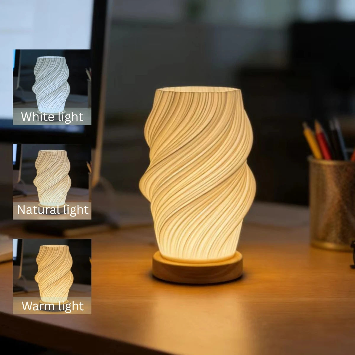 Nordisk LED-Skrivebordslampe med 3 Lysfarver