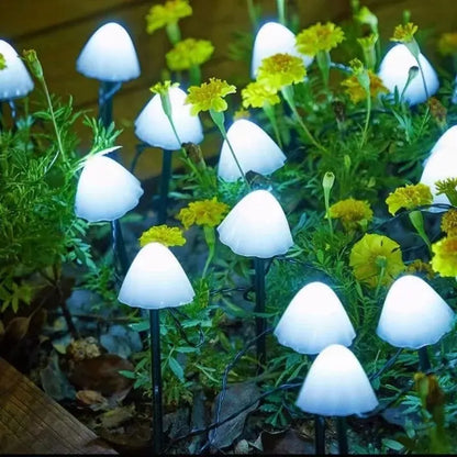 10 LED Solcelledrevne Havelamper i Svampedesign